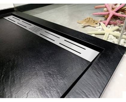 Душевой поддон WeltWasser WW TRS  80 STONE-BL 80х80 см черный с сифоном