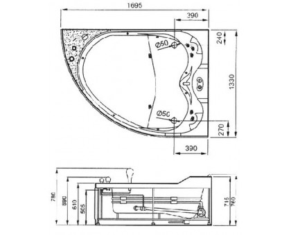 Акриловая ванна Gemy G9086 B R